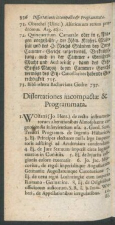 Dissertationes incompactae & Programmata