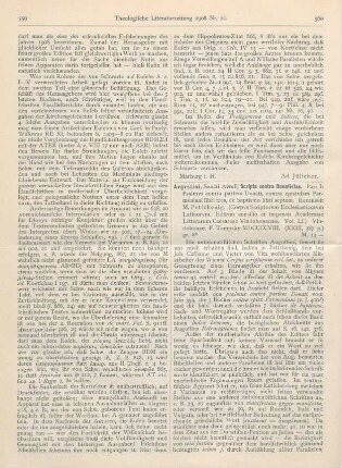 560-562 [Rezension] Petschenig, M. (Ed.), Sancti Aureli Augustini: Scripta contra Donatistas. Pars I: Psalmus contra partem Donati, contra epistulam Parmeniani libri tres, de baptismo libri septem