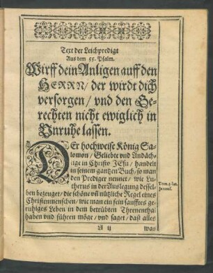 Der hochweise König Salomon/ [...]