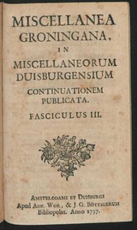 Fasciculus III.