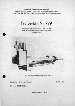 Doppelschöpfkolbenpumpe DSK 150/185