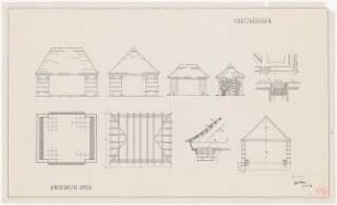 Schutzhäuschen: Lageplan, Grundriss, Ansichten, Schnitt, Detail