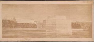 Völkerbundpalast, Genf: Perspektivische Ansicht vom See her (von Inv. Nr. 3424)