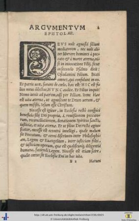 Argumentum epistolae ad Rom.