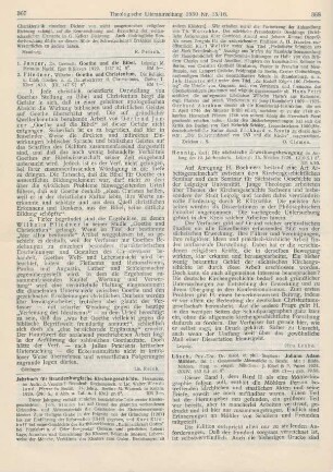367 [Rezension] Fliedner, Wilhelm, Goethe und Christentum. Die Religion u. Ethik Goethes u. d. Hauptvertreter d. Christentums