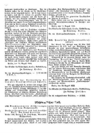 Verbot der Verbreitung bestimmter Druckschriften an Schulen : [Amtlicher Teil]