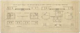 Billing, Hermann; Singen; Krankenhaus - Haupteingang mit Pförtnerhäuschen und öffentlicher Abortanlage (Grundrisse; Schnitte; Lageplan)