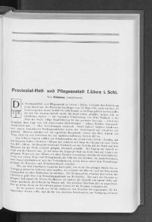 Provinzial-Heil- und Pflegeanstalt Lüben i. Schl.