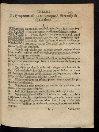 Theses De symptomatibus eorumque differentiis & speciebus.