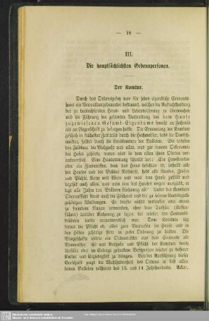 III. Die hauptsächlichsten Ordenspersonen