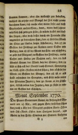 Monat September 1770.