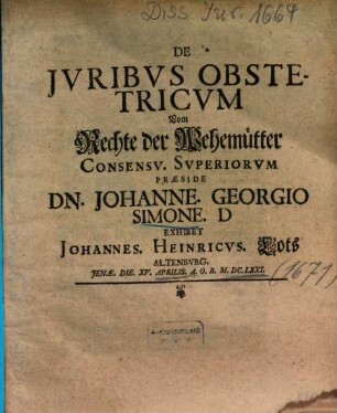 De Jvribvs Obstetricvm