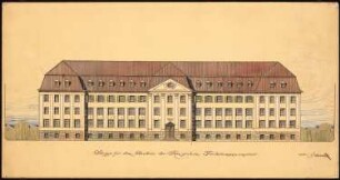 Entwurf für den Neubau der Königlichen Taubstummenanstalt: Perspektivische Ansicht