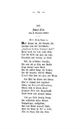 XIV. Jubel-Lied. (Am 3. December 1852)