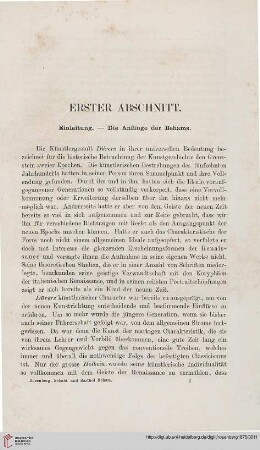 Erster Abschnitt. Einleitung. Die Anfänge der Behams