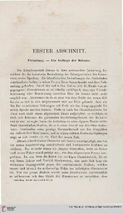 Erster Abschnitt. Einleitung. Die Anfänge der Behams