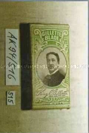 Pappschachtel für Rasierklingen "GILLETTE BLADE"