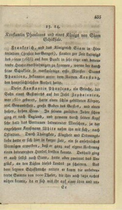 13. 14. Konstantin Phaulcons und eines Königs von Siam Schicksale