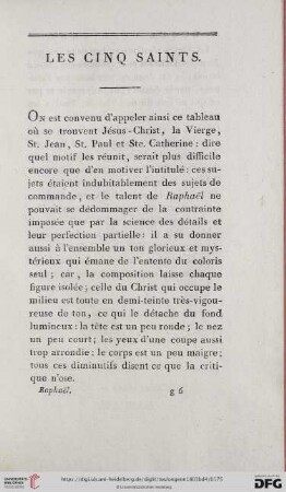 Les cinq Saints