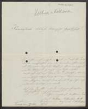 Brief von Karl Kellner von Köllenstein an Regensburgische Botanische Gesellschaft