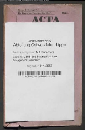 Erblasser: Schulte, Josephine, geb. Vieren: