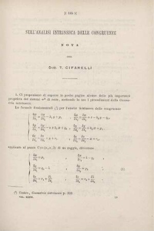 Sull'analisi intrinseca delle congruenze