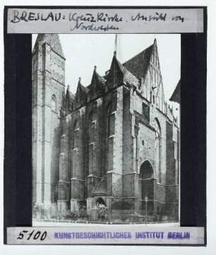Breslau, Kreuzkirche : Außenansicht von NW