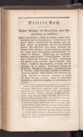 Drittes Buch. Nähere Ursachen der Revolution, und Veranlassung zu derselben