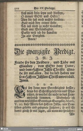 Die zwanzigste Predigt