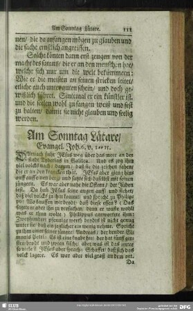 Am Sonntag Lätare, Evangel. Joh. 6. v. 1-15.