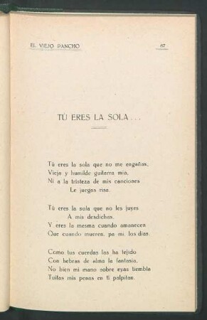Tú eres la sola...