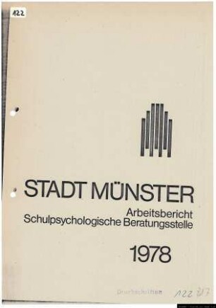 Arbeitsbericht Schulpsychologische Beratungsstelle 1978