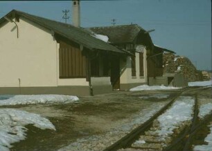 Merklingen Empfangsgebäude Gleisanlagen Holzverladung