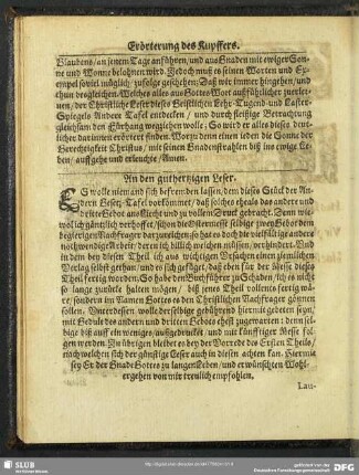 An den guthertzigen Leser