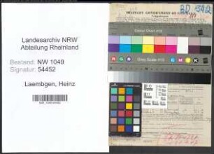 Entnazifizierung Heinz Laembgen , geb. 16.09.1901 (Lehrer)