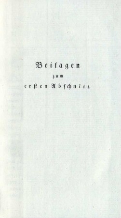 Beilagen zum ersten Abschnitt