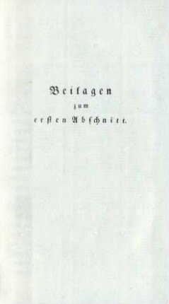Beilagen zum ersten Abschnitt