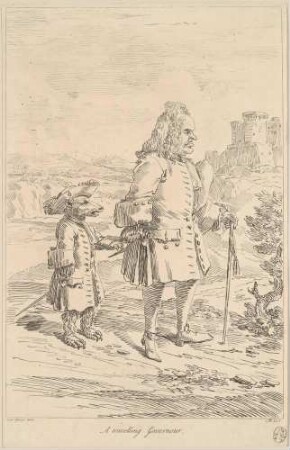 A travelling Governour (Dr. James Hay als "Bärenführer", d. i. Begleiter eines Reisenden auf Grand Tour)