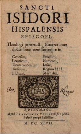 Enarrationes in Genesin, Exodum, Leviticum ...
