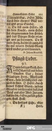 Pfingst-Lieder.