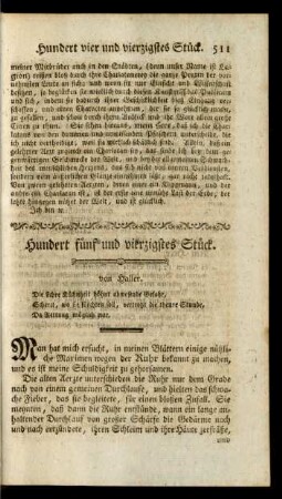 Hundert fünf und vierzigstes Stück