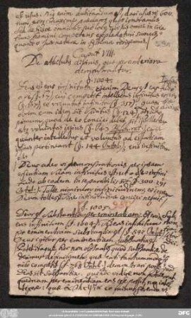Caput VIII. De attributis divinis, quae per anteriora demonstrantur.