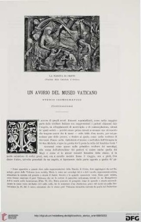 1: Un avorio del Museo Vaticano, [2] : studio iconografico