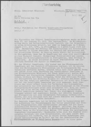 Gomadingen-Steingebronn mit Offenhausen: Visitationsbericht mit Pfarrbericht 1960