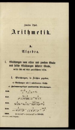Zeiter Theil. Arithmetik.