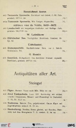 Antiquitäten aller Art (Nr. 407-867)