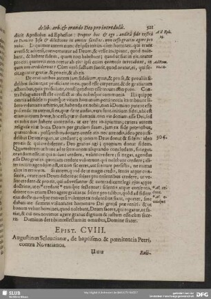 Epist. CVIII. Augustinus Seleucianae, de baptismo & poenitentia Petri, contra Novatianos