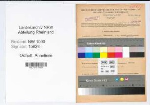 Entnazifizierung Anneliese Osthoff, geb. 25.10.1919 (Sekretaerin)