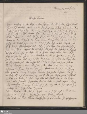 Bl. 53: SvC, Julius an Bunsen, München, 29.01.1832