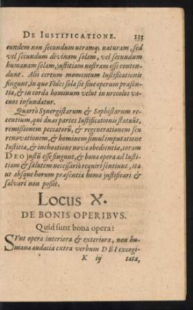 Locus X. De Bonis Operibus.
